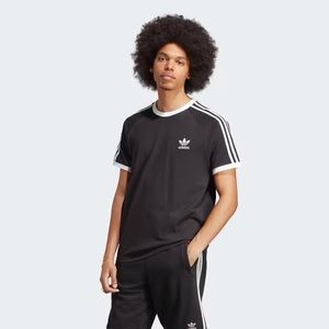 Adidas Unisex 3 Stripe T-shirt - Black - XS